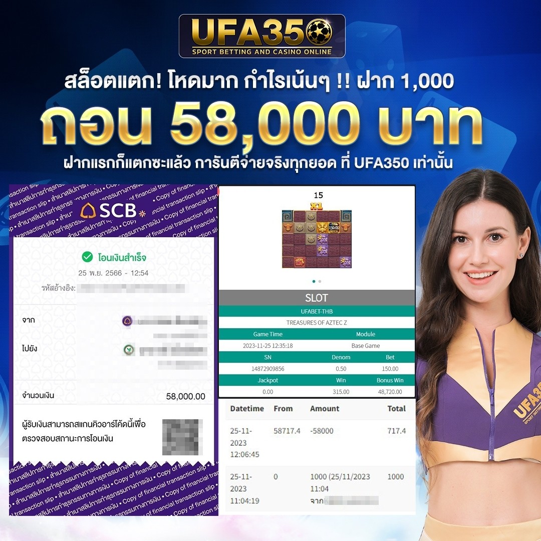 สมัครแทงสล็อต UFA350 แตกง่าย โปรโมชั่นพิเศษเพียบ!